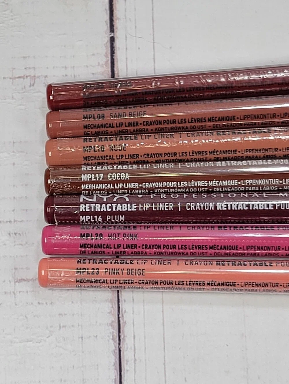 7 Piece Nyx Retractable Long-Lasting Mechanical Lip Liner Bundle NEW!